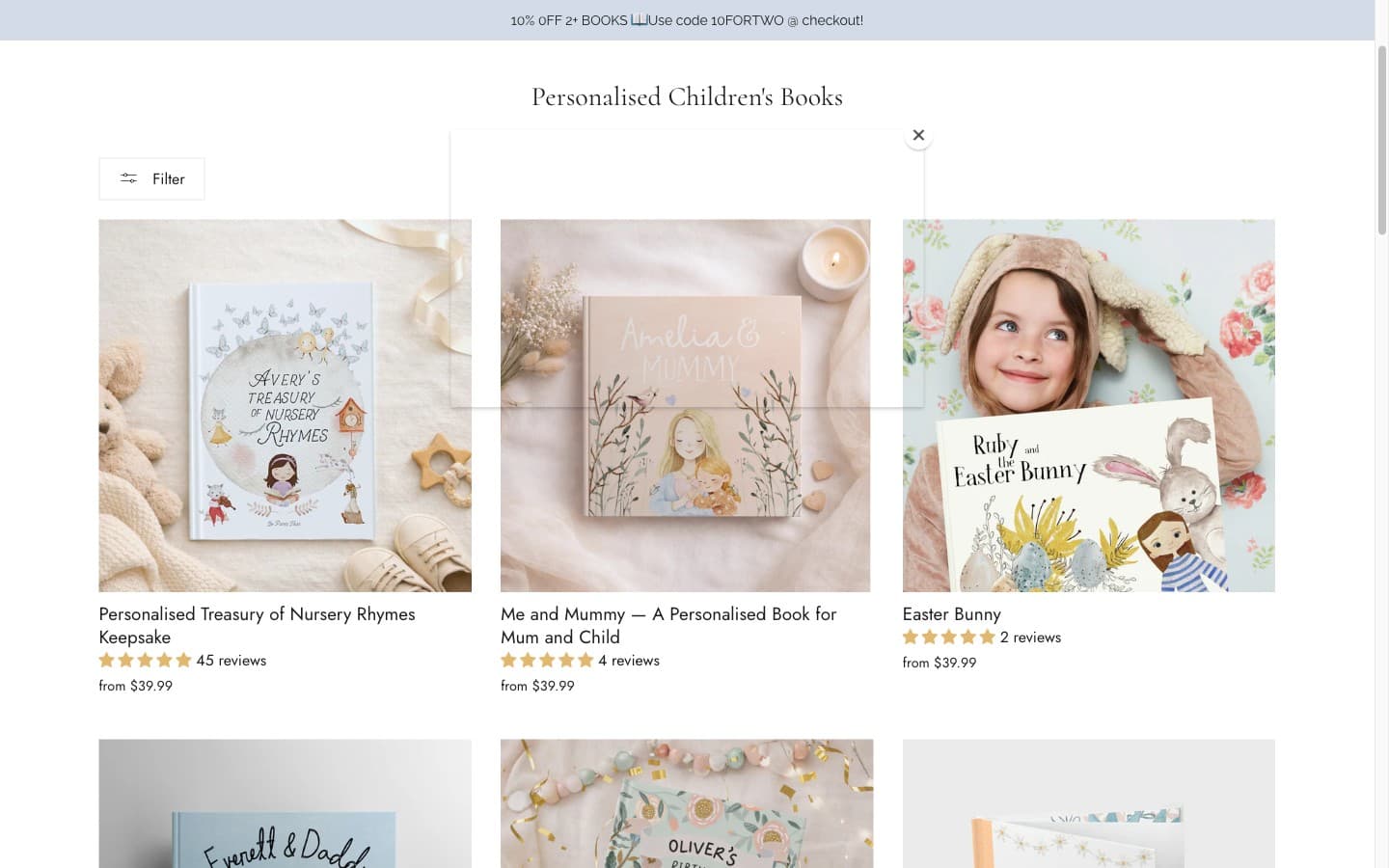 Papier Tales interior spread showing design-led illustration with template-based personalisation