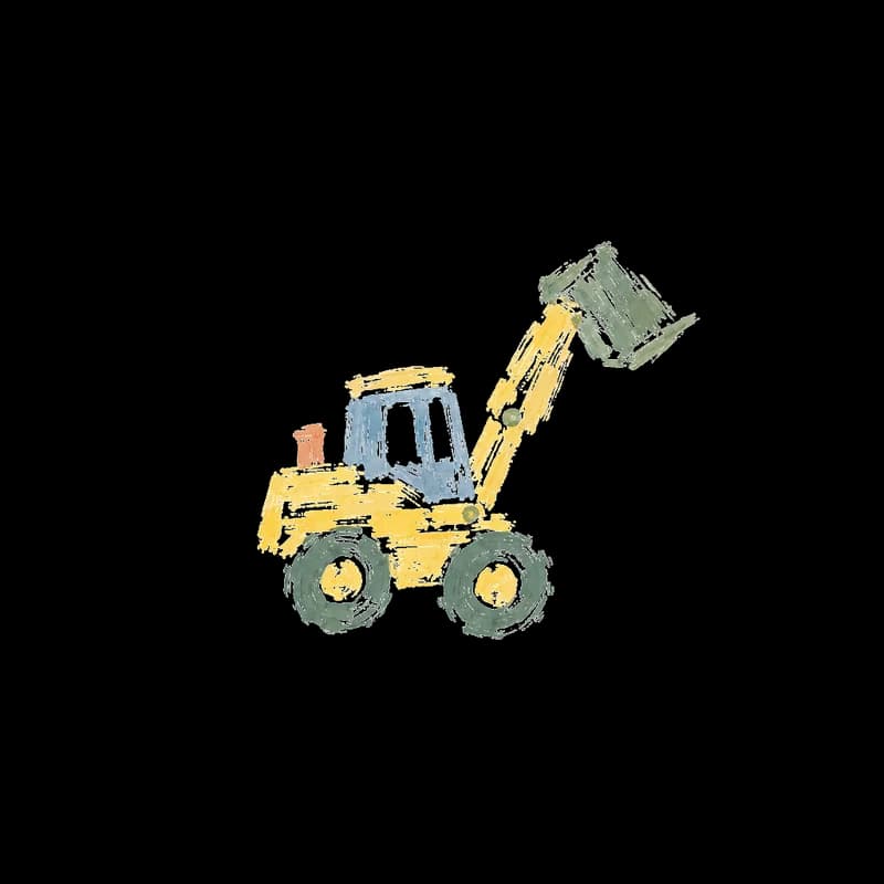 A painted digger