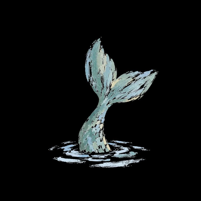 A painted mermaid's tail