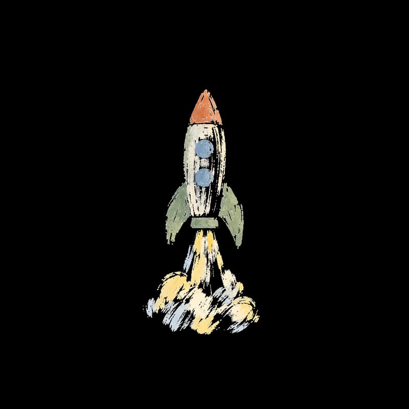 A painted rocket