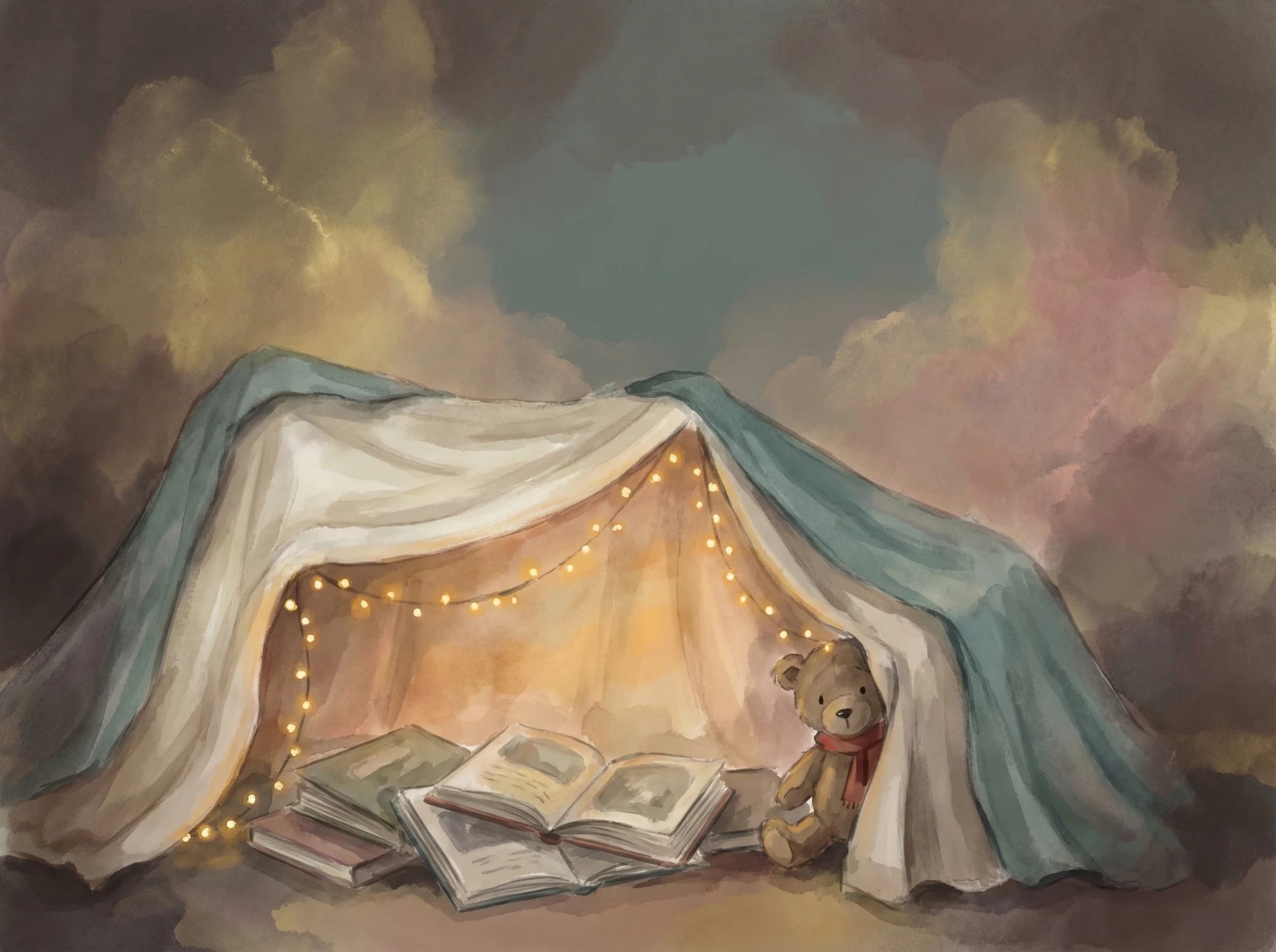 Just Because occasion storybook illustration