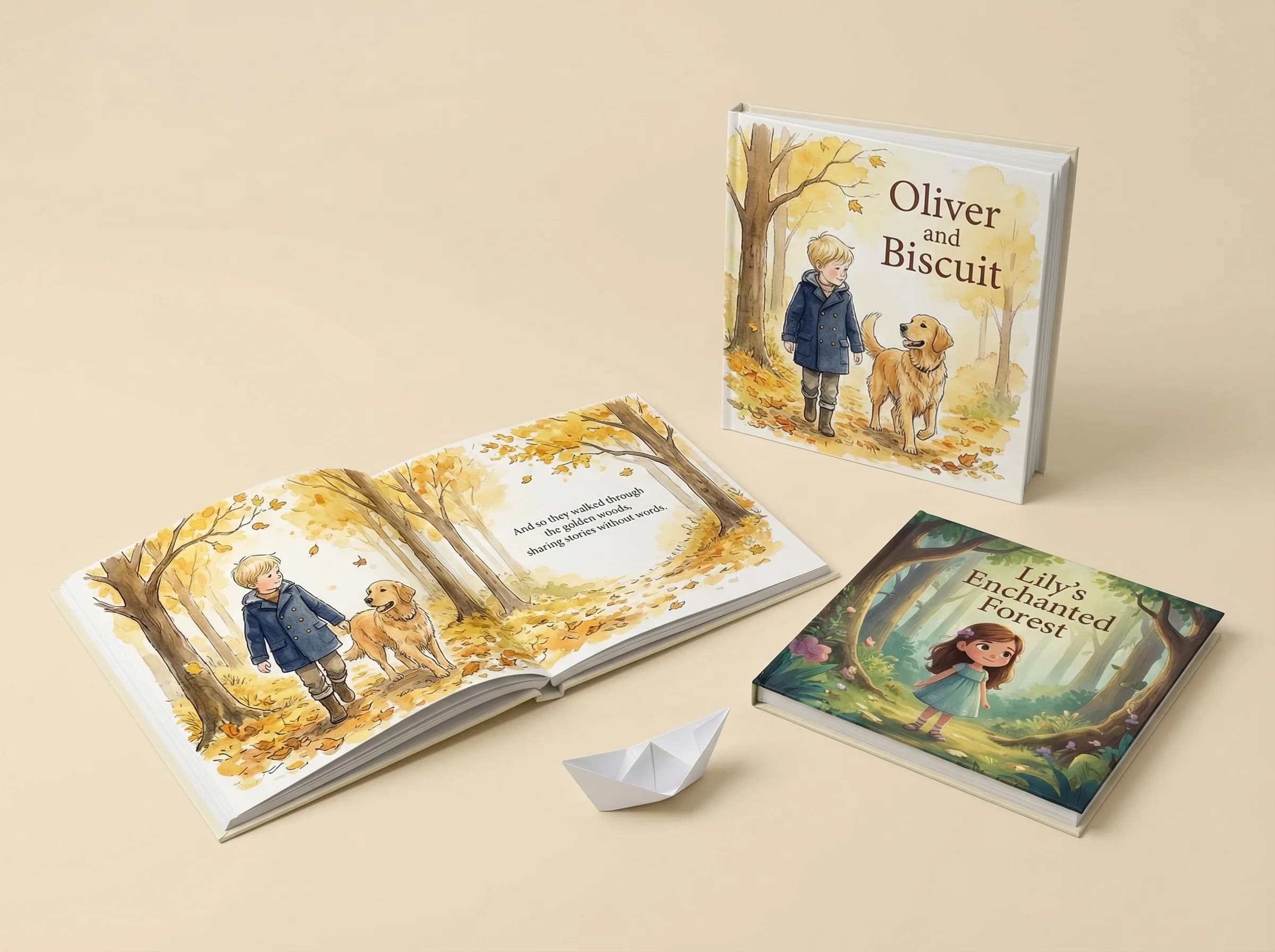 Oliver and Biscuit watercolour storybook