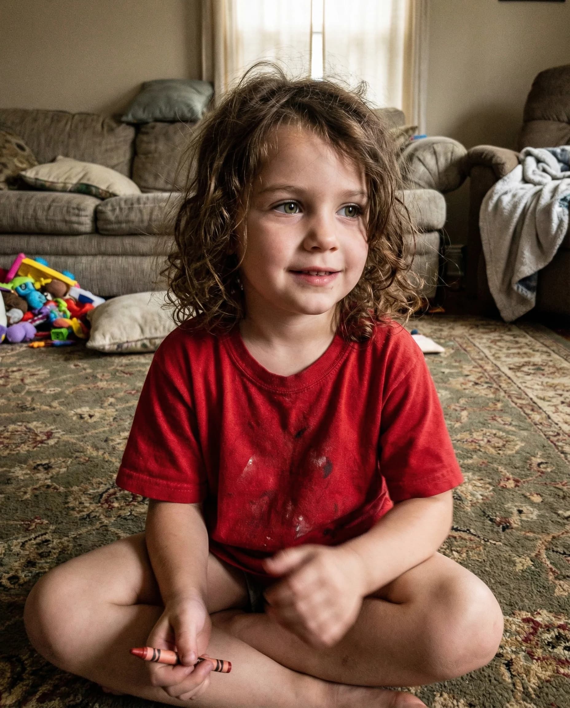 A child's photo before illustration